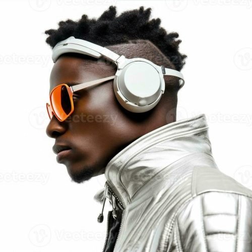 32167752-fones-de-ouvido-musica-homens-jovem-retrato-adulto-preto-dj-legal-africano-estilo-de-vida-generativo-ai-foto